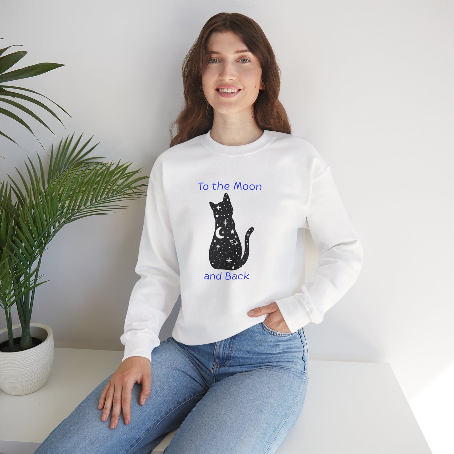 "To the Moon and Back" Cat Sweatshirt - Ships from Australia