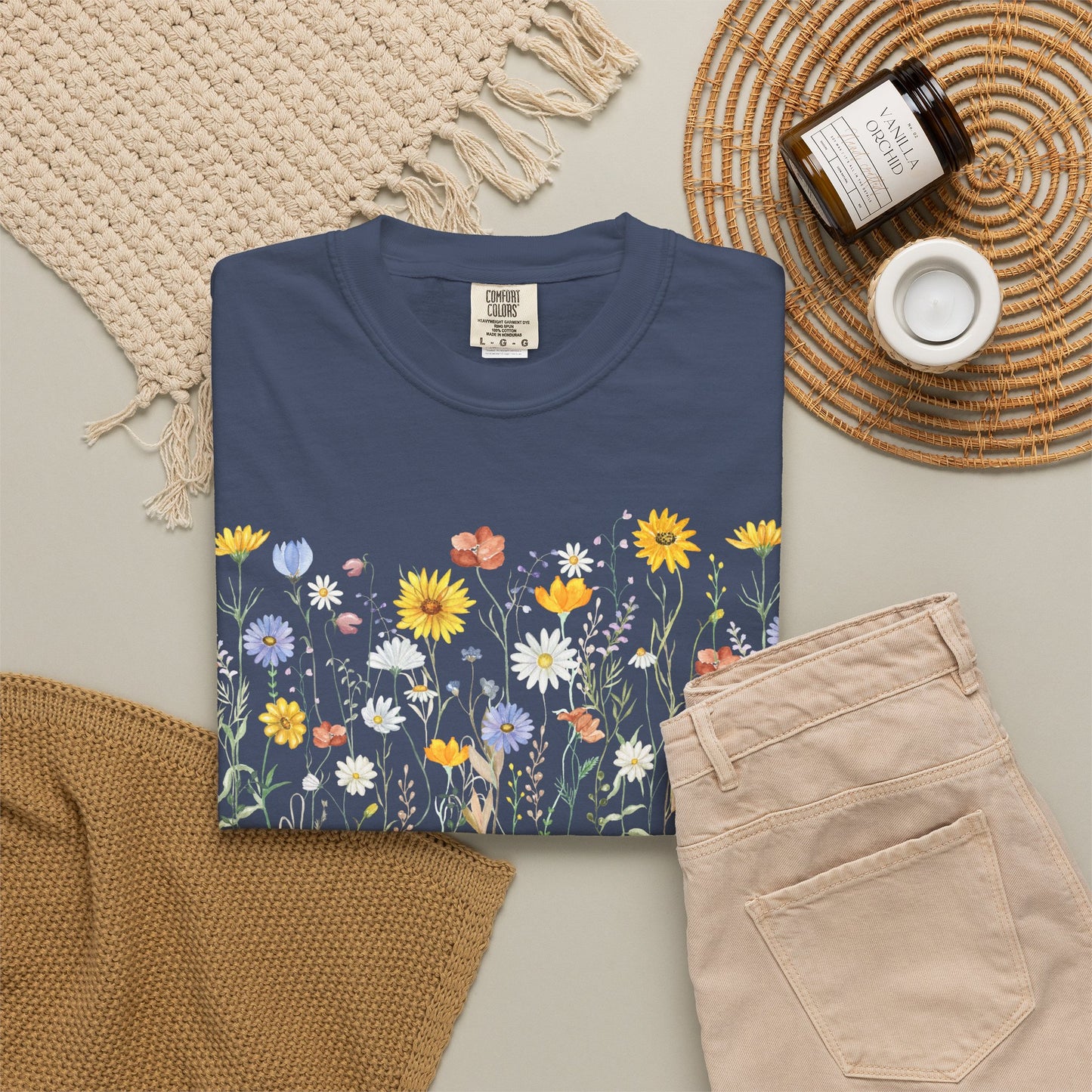 Wildflower Meadow Cotton T-Shirt - Ships from Australia