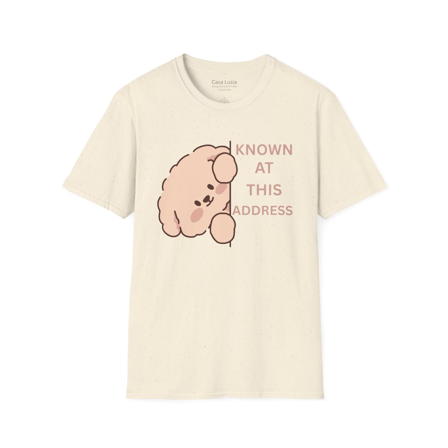 "Known At This Address" Cotton Dog T-Shirt - Ships from Australia