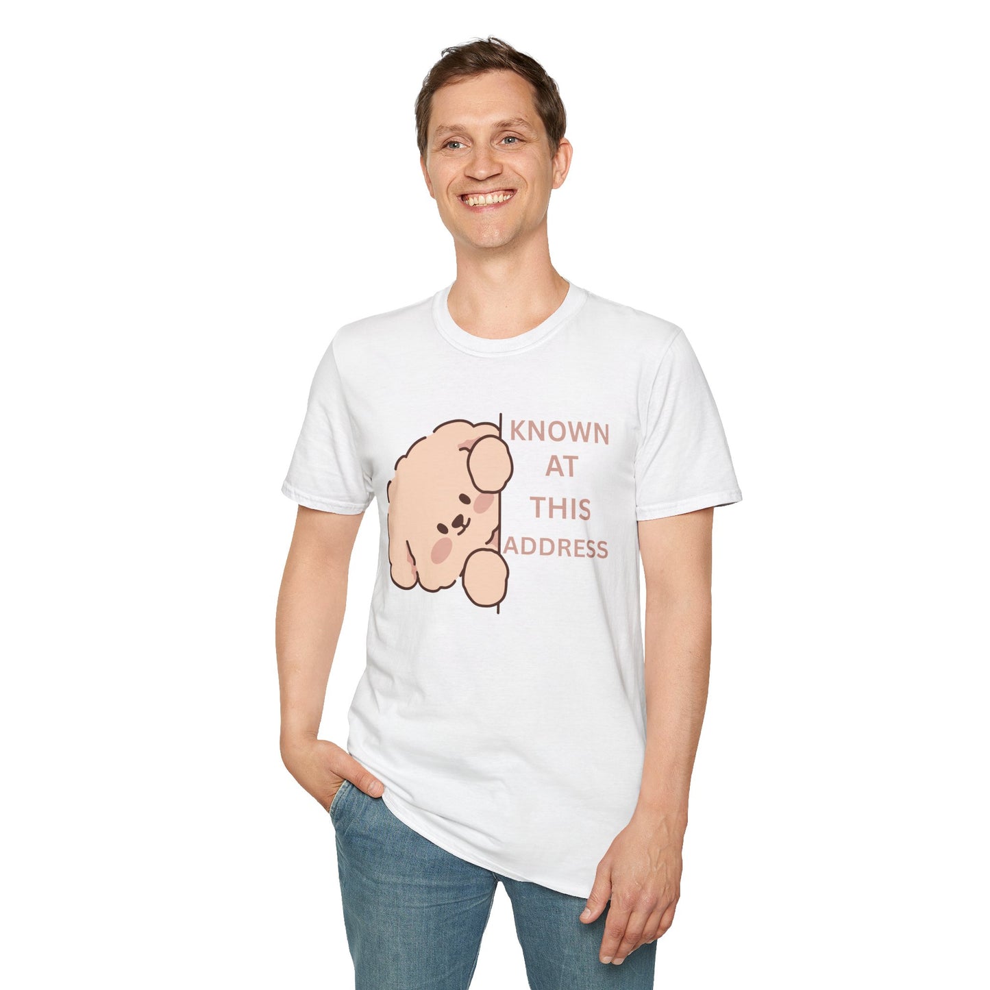 "Known At This Address" Cotton Dog T-Shirt - Ships from Australia
