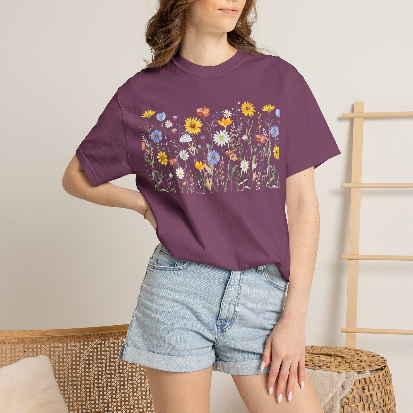 Wildflower Meadow Cotton T-Shirt - Ships from Australia