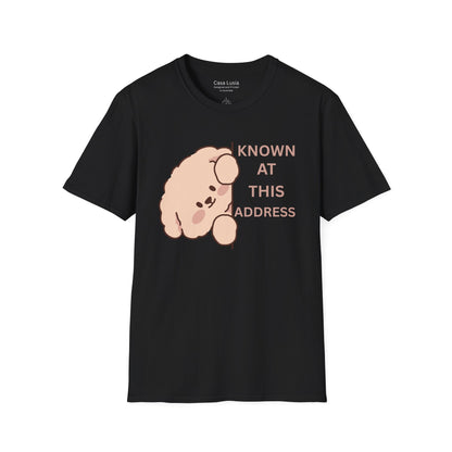 "Known At This Address" Cotton Dog T-Shirt - Ships from Australia