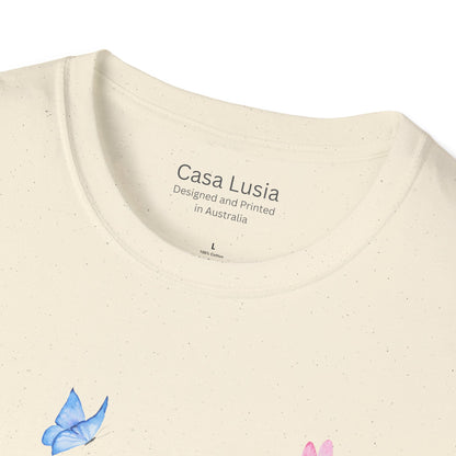 Floral Design Light Weight Cotton T-Shirt (Style 1) - Ships from Australia