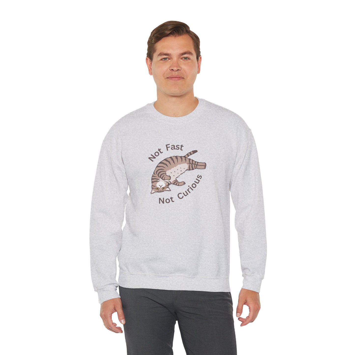 "Not Fast Not Curious" Cat Sweatshirt - Ships from Australia