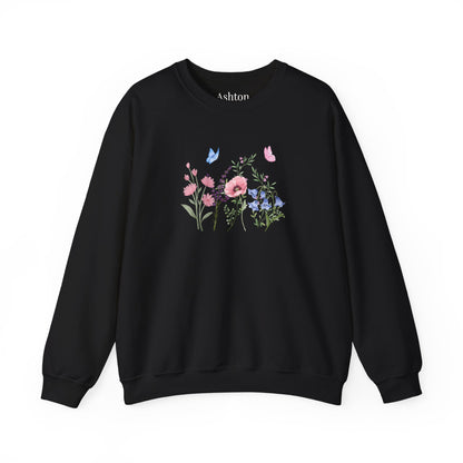 Butterflies and Flowers sweatshirt - Ships from Australia