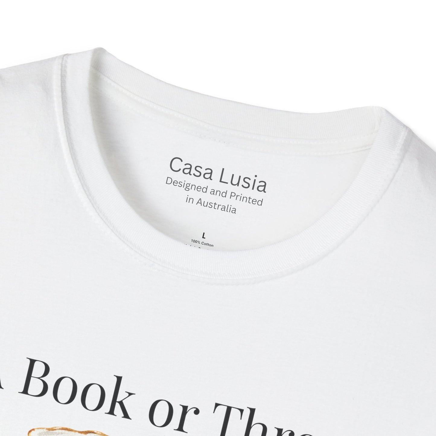 "A Book or Three and a Cup of Tea" Light Weight Cotton T-Shirt - Ships from Australia
