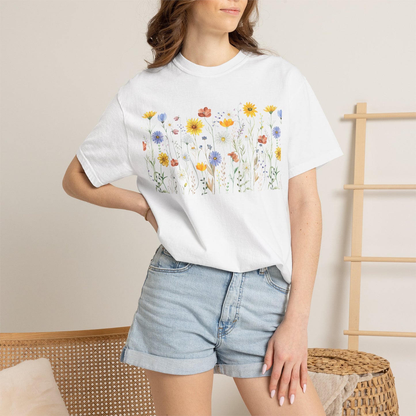 Wildflower Meadow Cotton T-Shirt - Ships from Australia