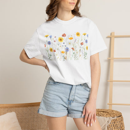 Wildflower Meadow Cotton T-Shirt - Ships from Australia