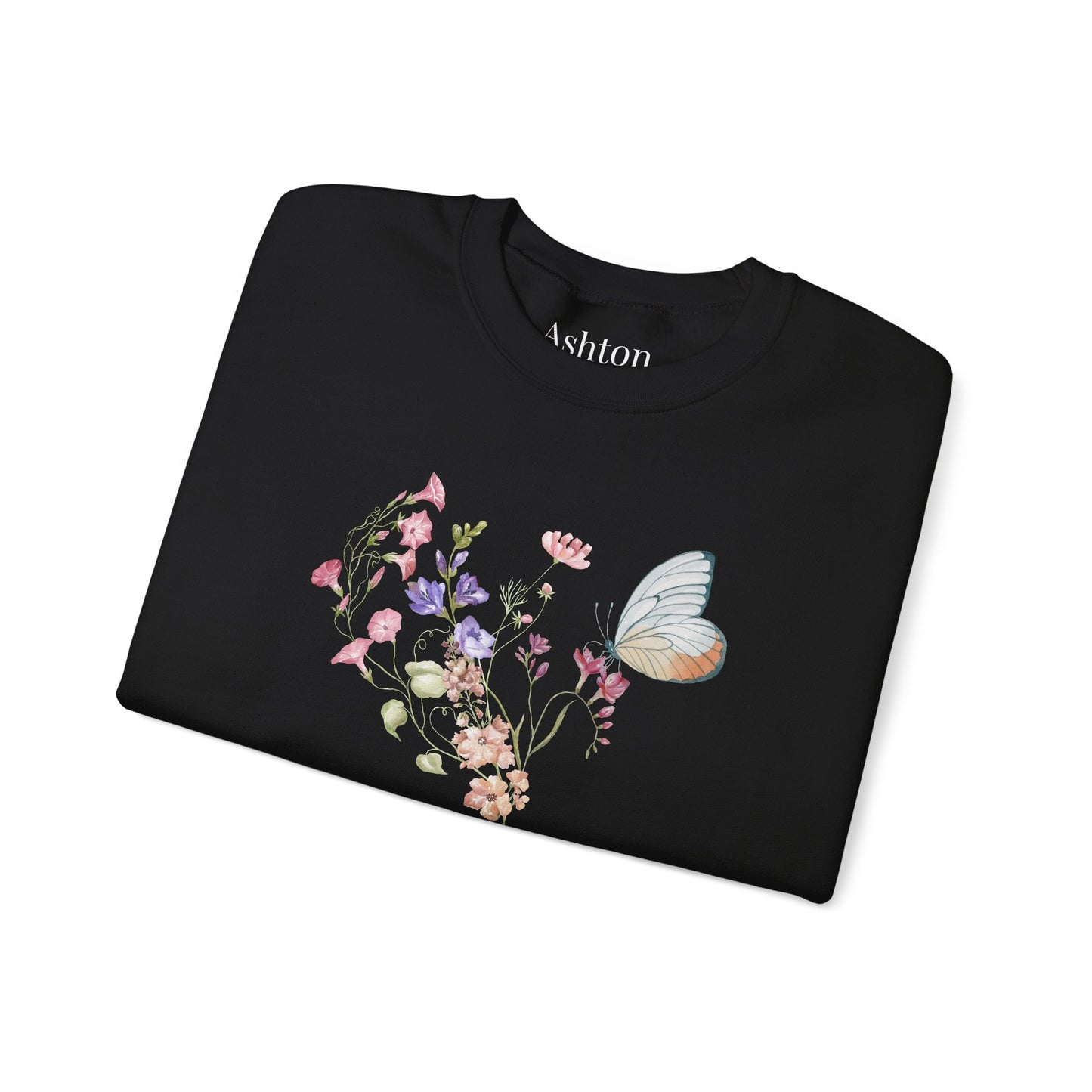 Botanical Floral & Butterfly Sweatshirt - Ships from Australia
