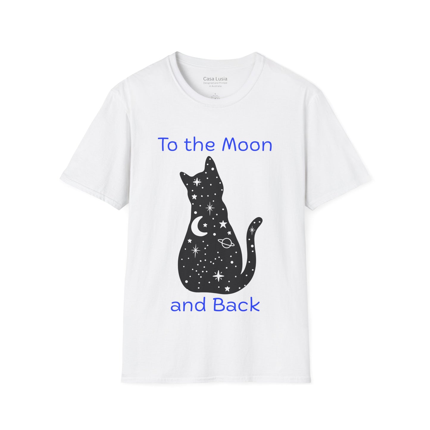 "To the Moon and Back" Light Weight Cotton Cat T-Shirt ships from Australia