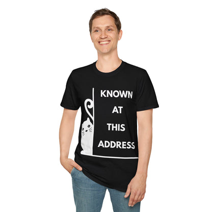 "Known At This Address" Cotton Cat T-Shirt - Ships from Australia