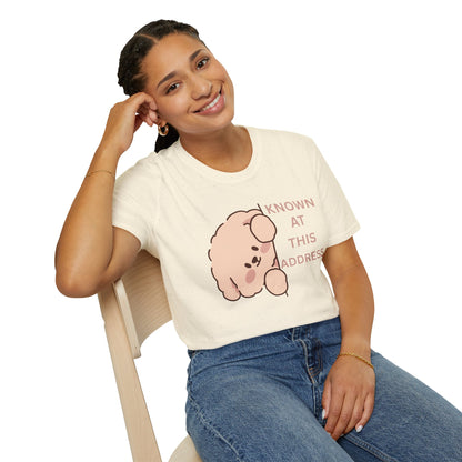 "Known At This Address" Cotton Dog T-Shirt - Ships from Australia