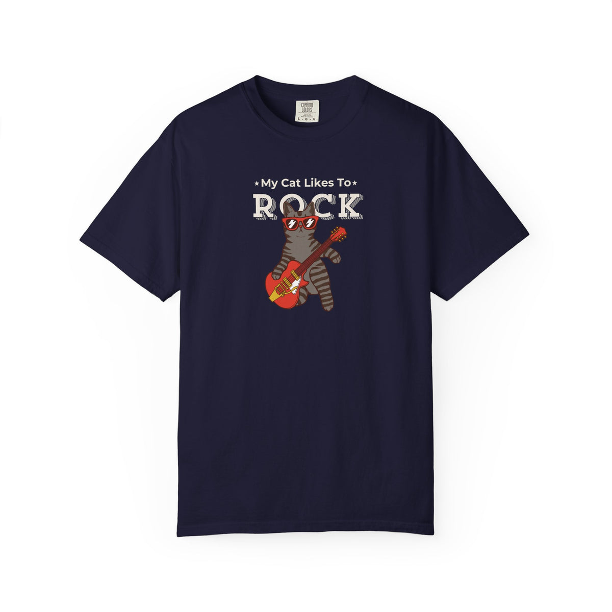 "My Cat Likes To Rock" Cat T-Shirt - ships from Australia