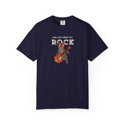 "My Cat Likes To Rock" Cat T-Shirt - ships from Australia