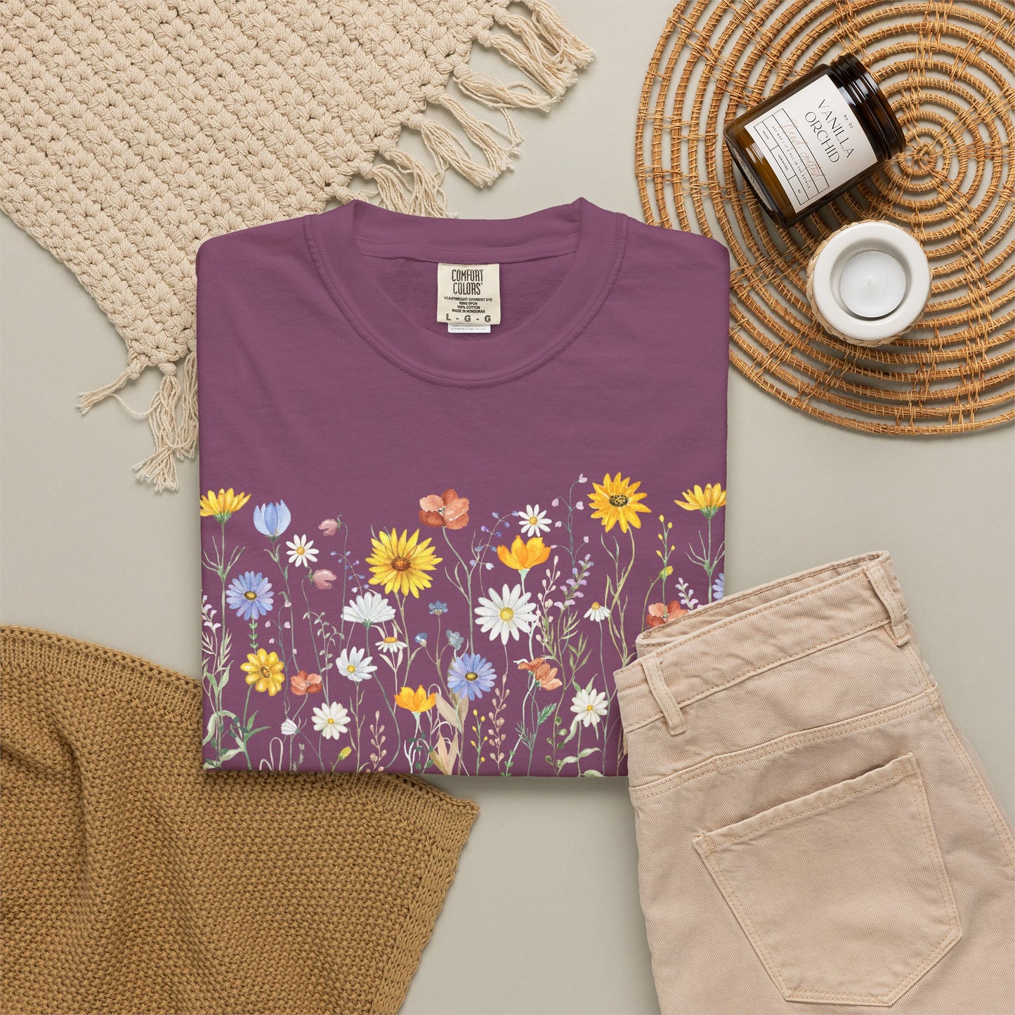 Wildflower Meadow Cotton T-Shirt - Ships from Australia