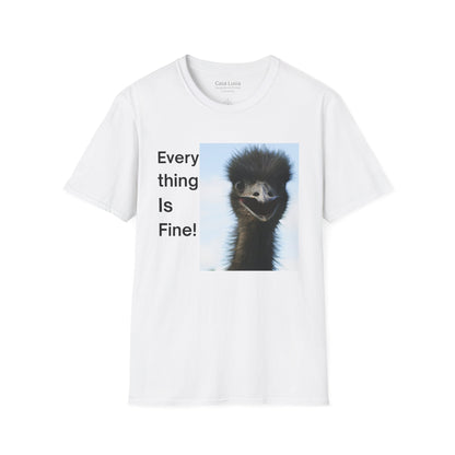 "Everything Is Fine!" Cotton T-Shirt (Emu Style 1) ships from Australia