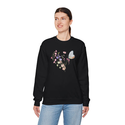 Botanical Floral & Butterfly Sweatshirt - Ships from Australia