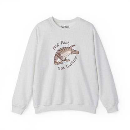 "Not Fast Not Curious" Cat Sweatshirt - Ships from Australia