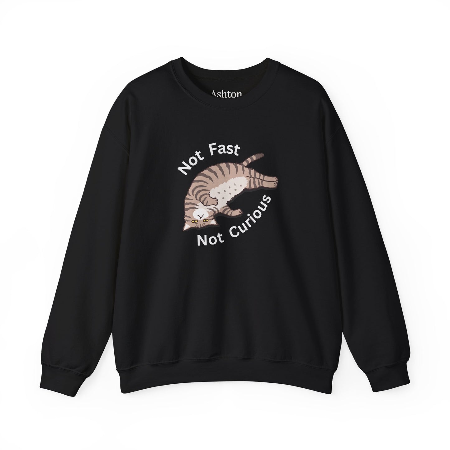 "Not Fast Not Curious" Cat Sweatshirt - Ships from Australia