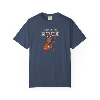 "My Cat Likes To Rock" Cat T-Shirt - ships from Australia