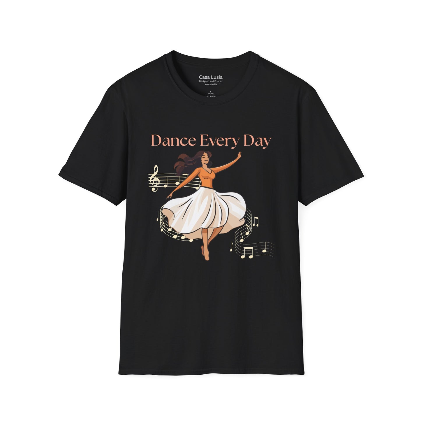 Dance Every Day Light Weight Cotton T-Shirt (Style 2) ships from Australia