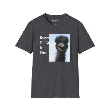 "Everything Is Fine!" Cotton T-Shirt (Emu Style 1) ships from Australia