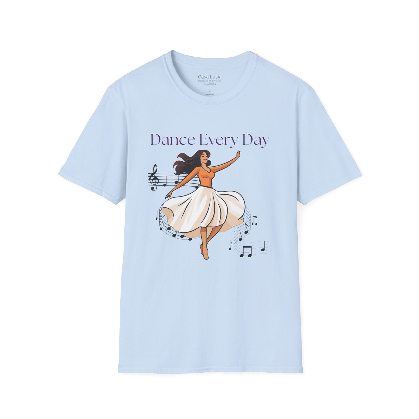 Dance Every Day Light Weight Cotton T-Shirt (Style 2) ships from Australia