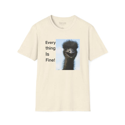 "Everything Is Fine!" Cotton T-Shirt (Emu Style 1) ships from Australia