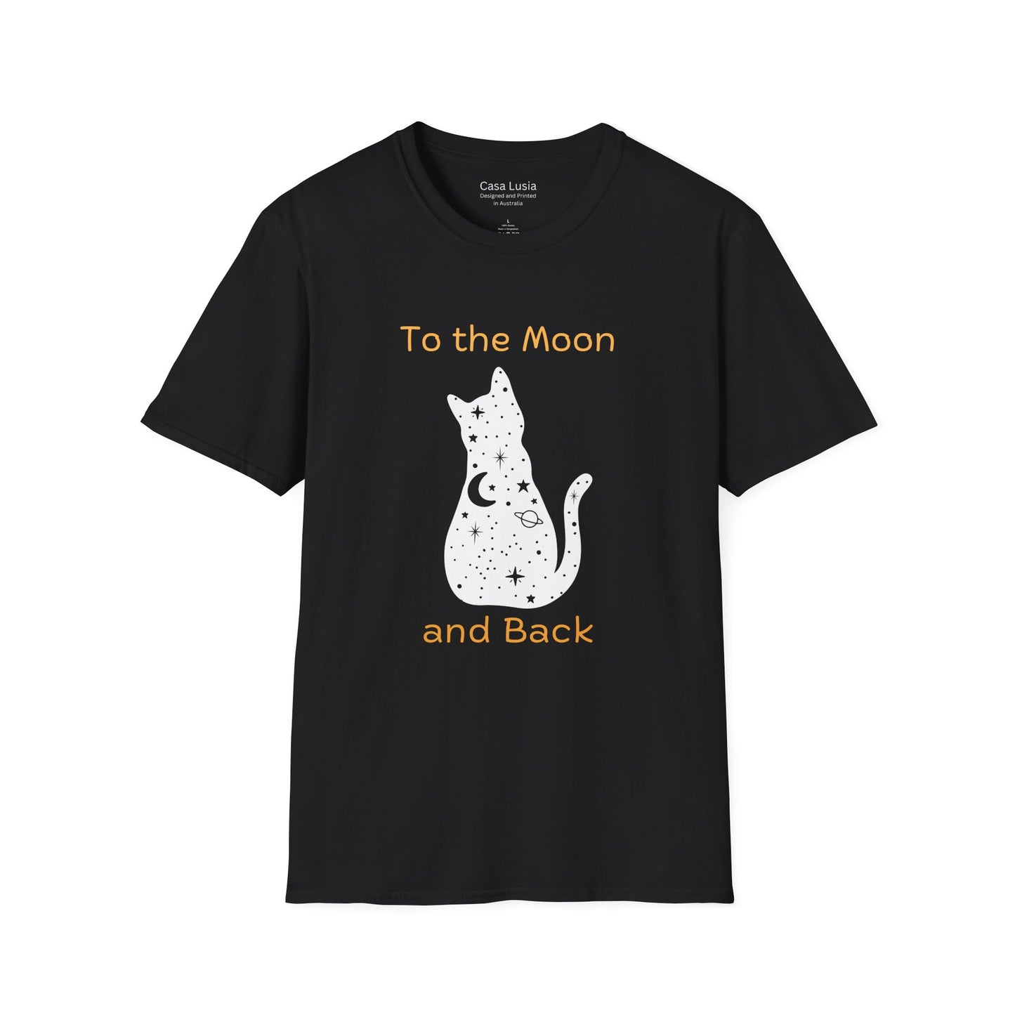 "To the Moon and Back" Light Weight Cotton Cat T-Shirt ships from Australia