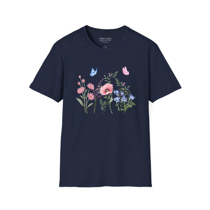 Floral Design Light Weight Cotton T-Shirt (Style 1) - Ships from Australia