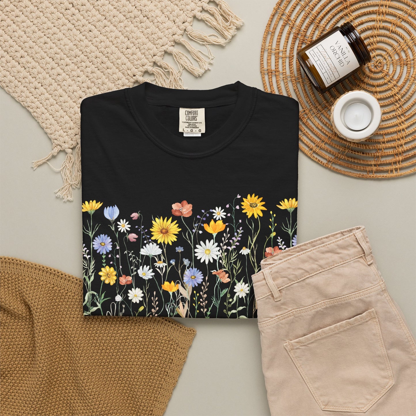 Wildflower Meadow Cotton T-Shirt - Ships from Australia