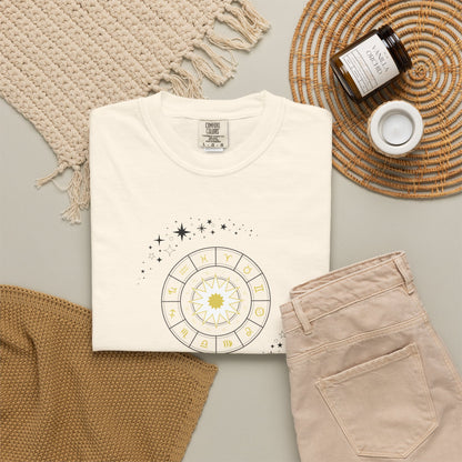 Celestial Zodiac Wheel T-Shirt — Ships from Australia