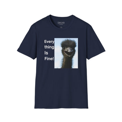 "Everything Is Fine!" Cotton T-Shirt (Emu Style 1) ships from Australia
