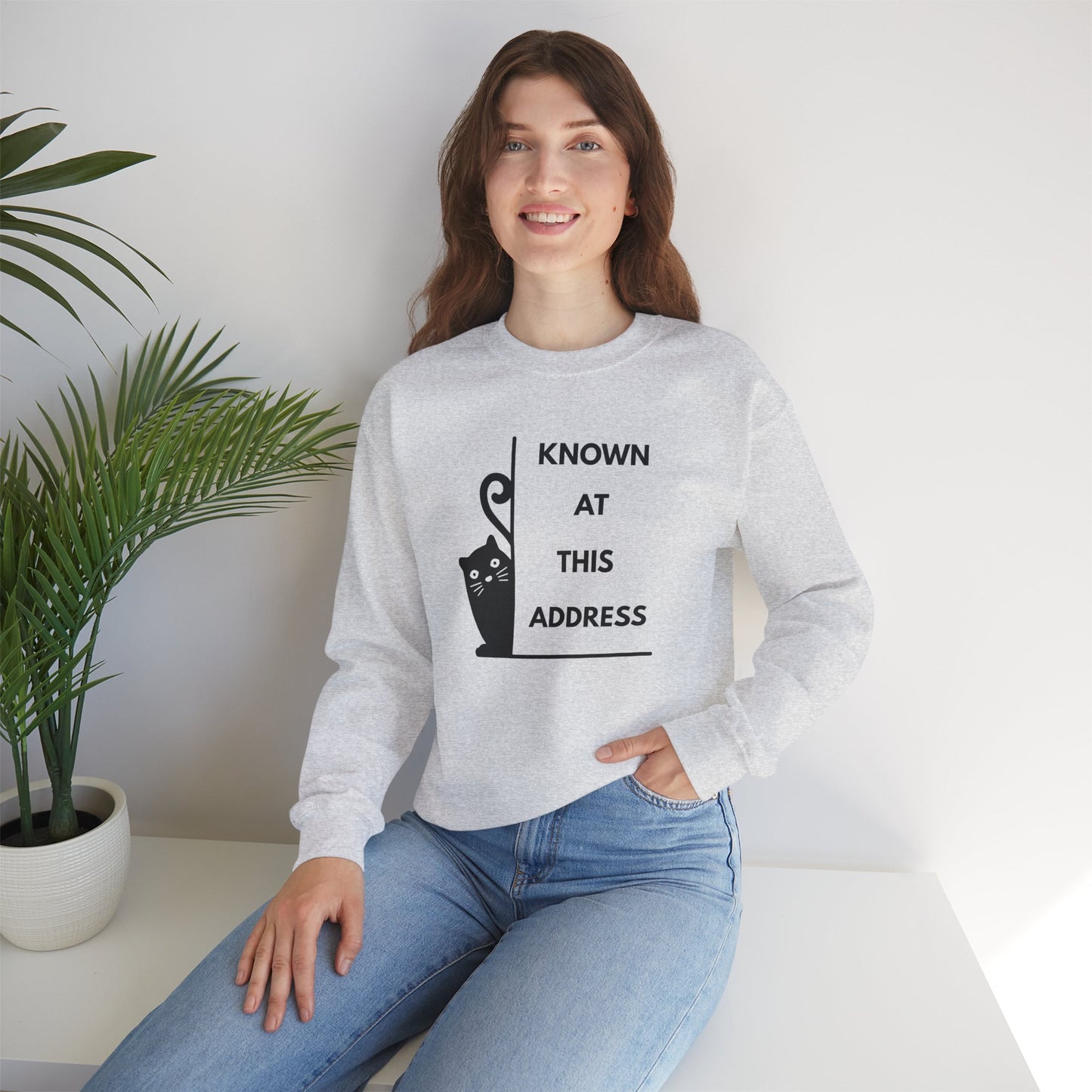 "Known At This Address" Cat Sweatshirt - Ships from Australia