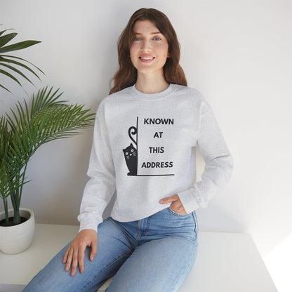 "Known At This Address" Cat Sweatshirt - Ships from Australia