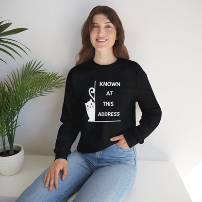 "Known At This Address" Cat Sweatshirt - Ships from Australia