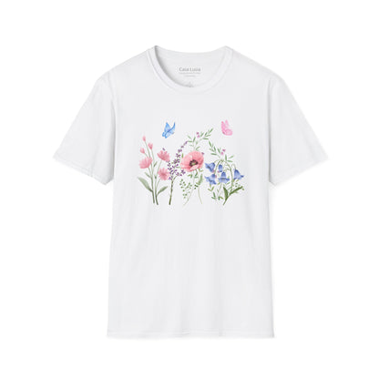 Floral Design Light Weight Cotton T-Shirt (Style 1) - Ships from Australia