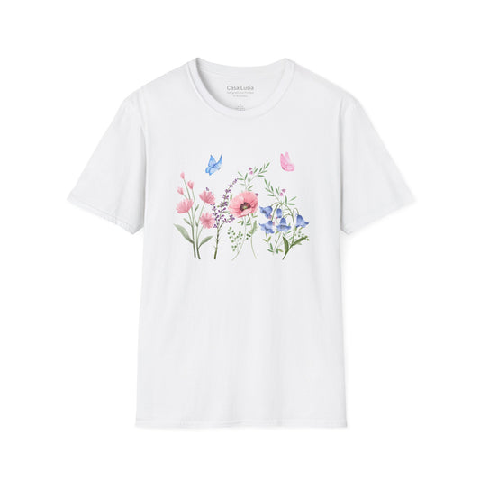 Floral Design Light Weight Cotton T-Shirt (Style 1) - Ships from Australia