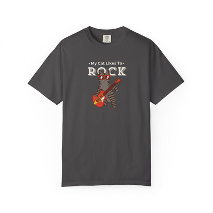 "My Cat Likes To Rock" Cat T-Shirt - ships from Australia
