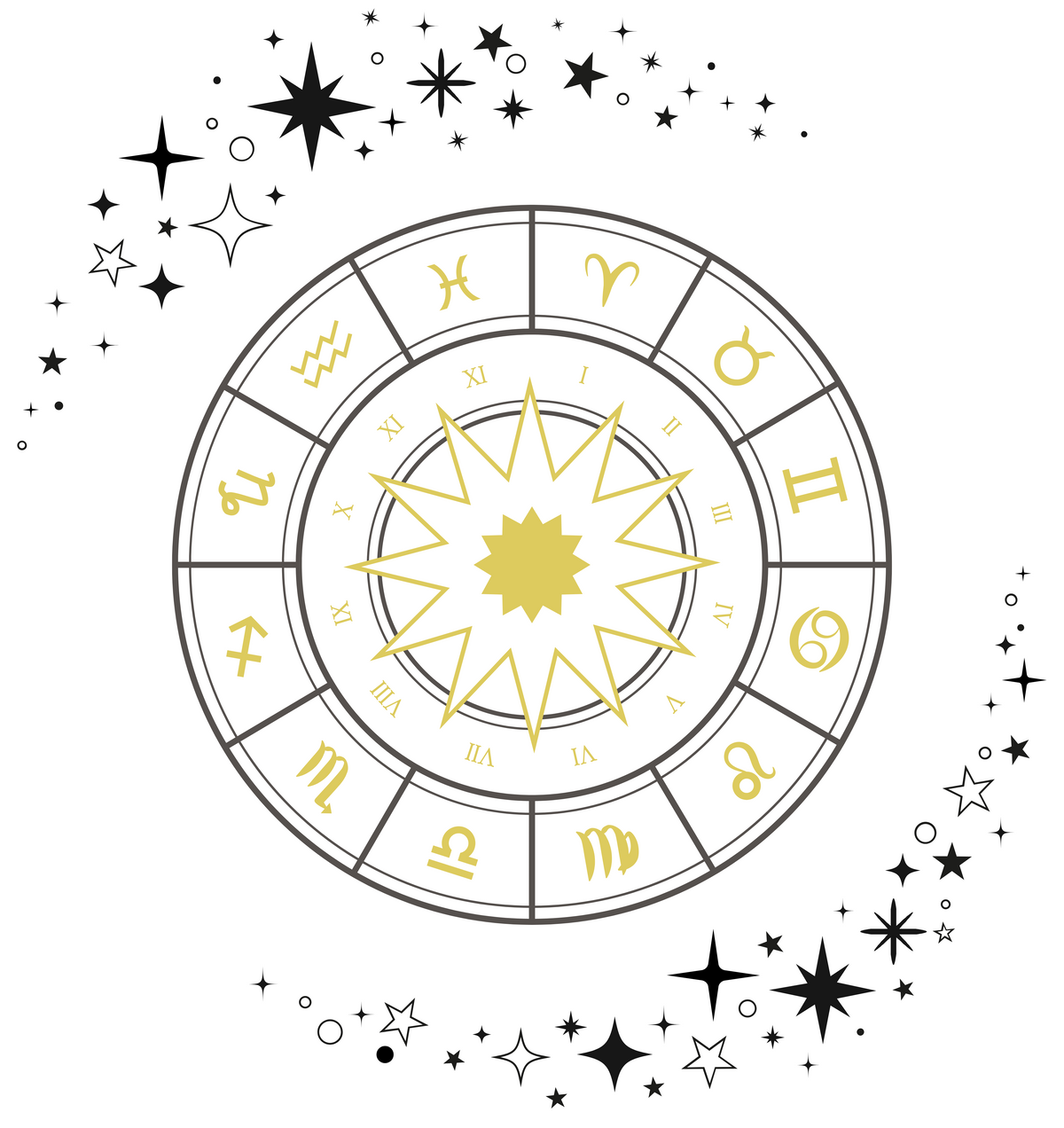 Celestial Zodiac Wheel T-Shirt — Ships from Australia