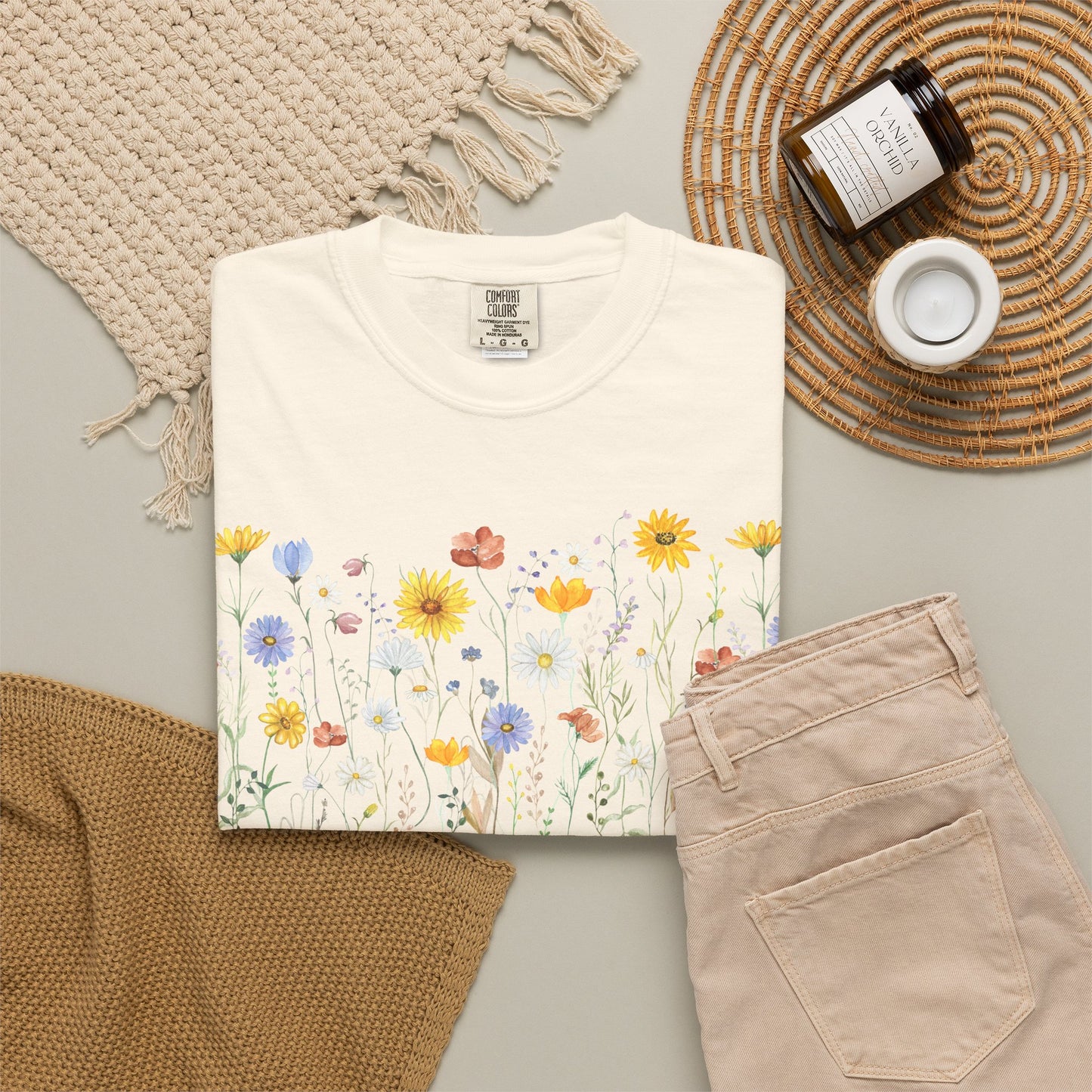 Wildflower Meadow Cotton T-Shirt - Ships from Australia