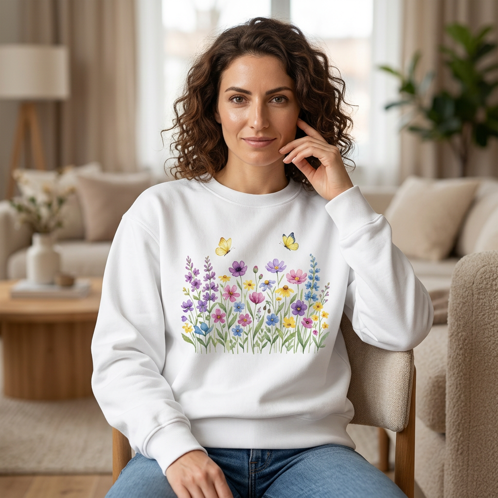 Botanical Wildflowers sweatshirt - Ships from Australia