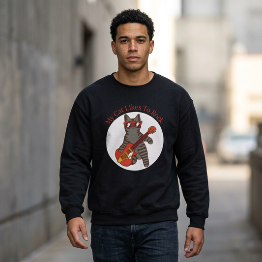 "My Cat Likes To Rock" Sweatshirt - Ships from Australia