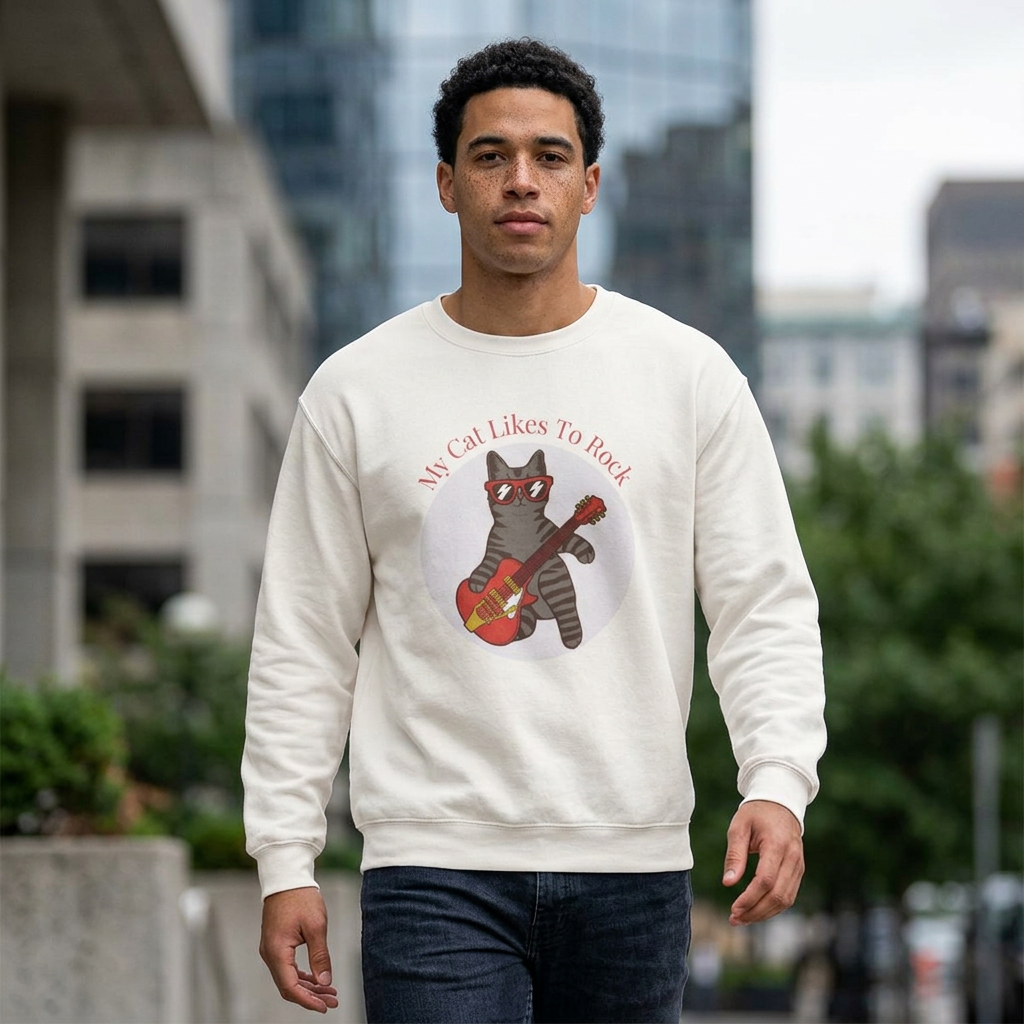 "My Cat Likes To Rock" Sweatshirt - Ships from Australia