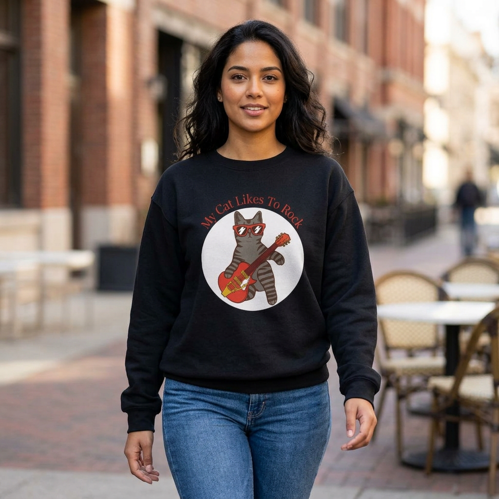 "My Cat Likes To Rock" Sweatshirt - Ships from Australia