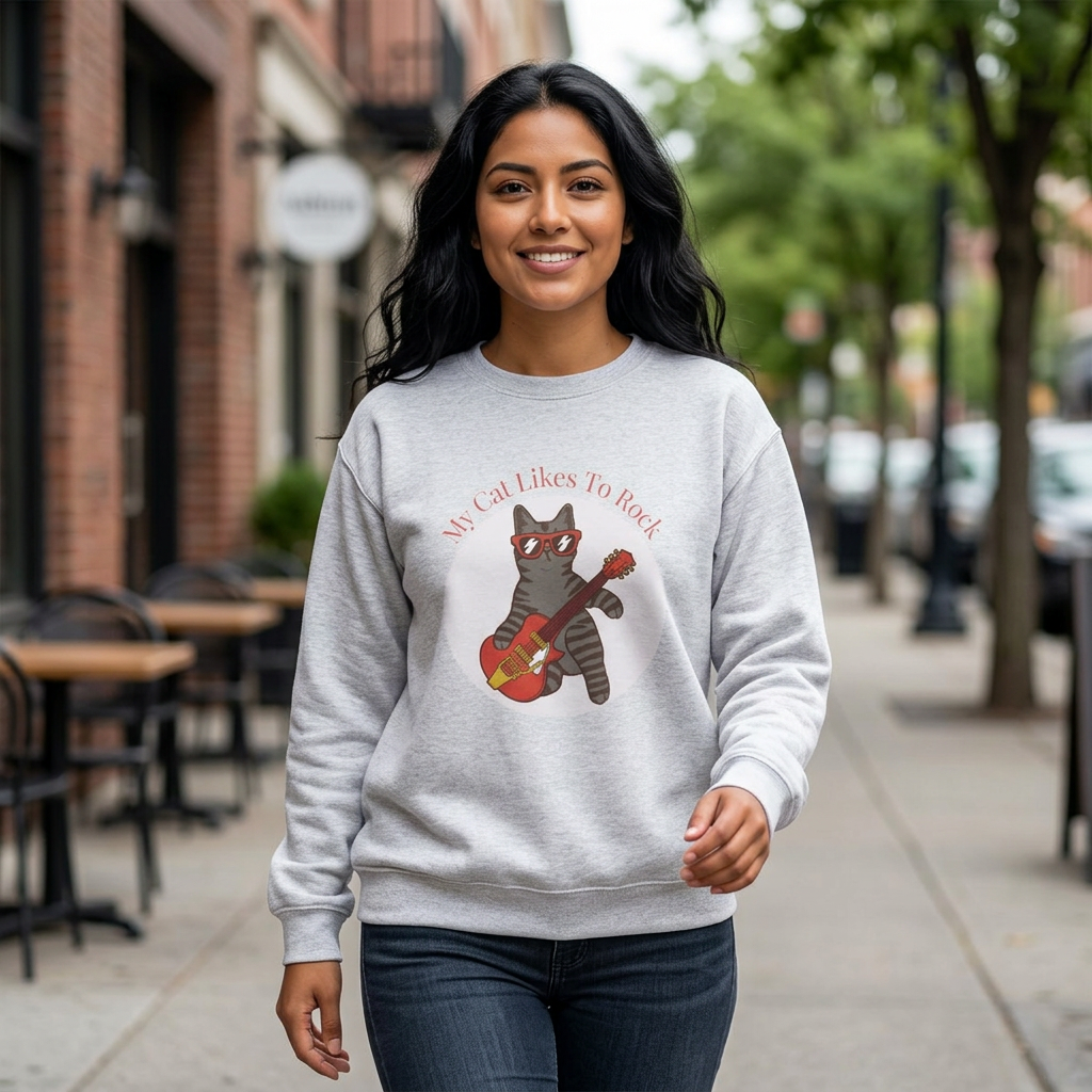 "My Cat Likes To Rock" Sweatshirt - Ships from Australia