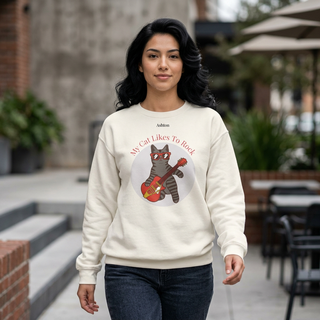 "My Cat Likes To Rock" Sweatshirt - Ships from Australia