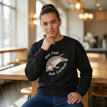 "Not Fast Not Curious" Cat Sweatshirt - Ships from Australia