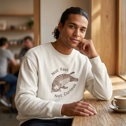 "Not Fast Not Curious" Cat Sweatshirt - Ships from Australia
