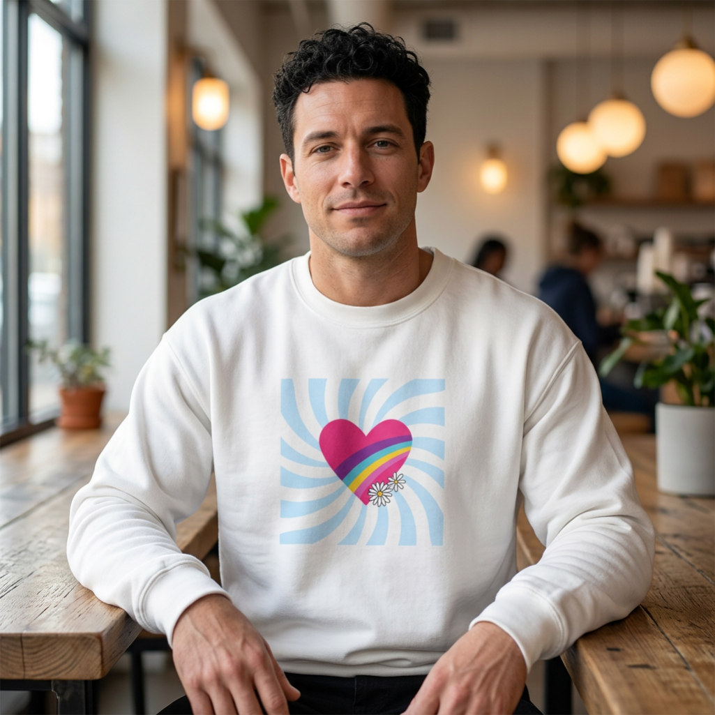 Retro Heart sweatshirt (Style 1) - Ships from Australia